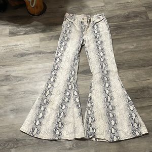 snakeskin flares